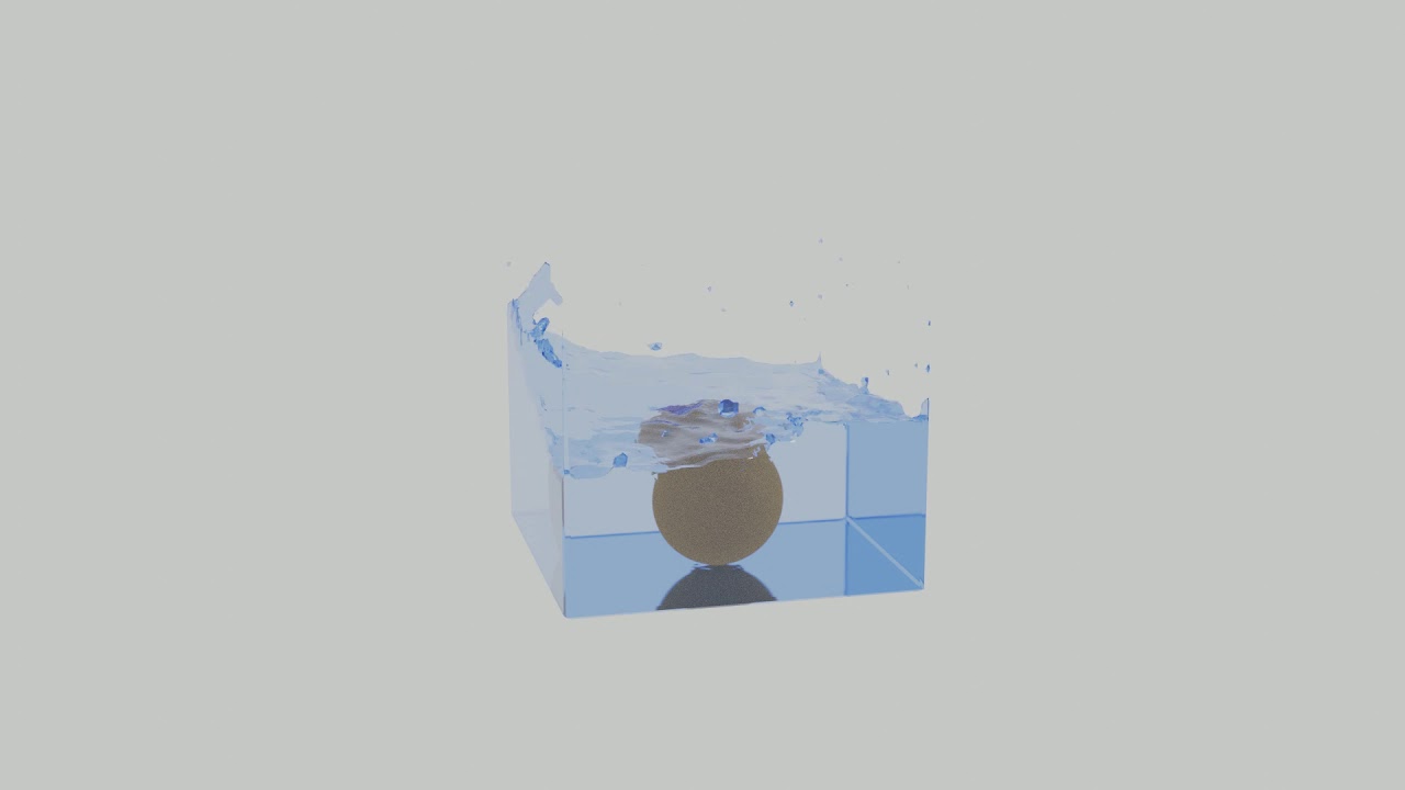 [Blender 2.8] Realistic Water Fluid Simulation with Sphere falling in ...