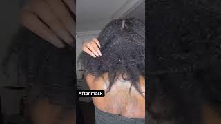 Before and after hair mud mask #hairmask #aztecclaymask #hairtexture #type4hair
