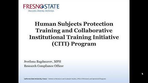 Virtual Workshop Series: Human Subjects Protection Training & CITI Program