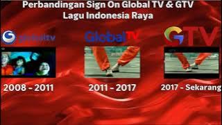 Perbandingan Sign On Global TV dan GTV - Lagu Indonesia Raya (2008 - Sekarang)