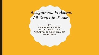 Celebrity #QT Assignment Problems - 5 min Revision by CA Anand V Kabra Profile