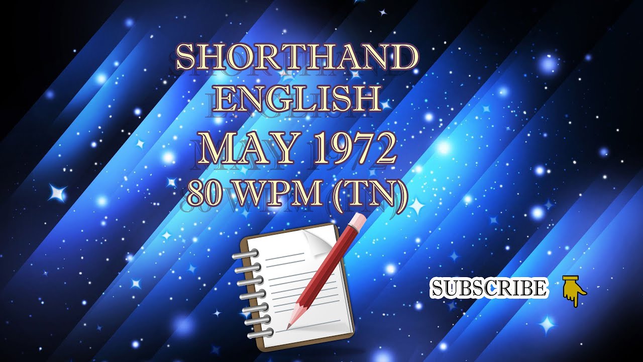 Shorthand English Junior May 1972 80 wpm