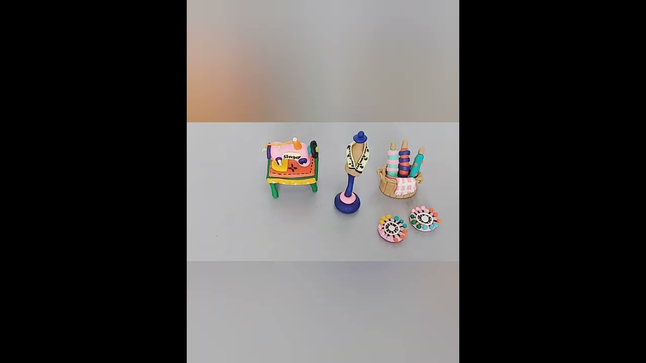 DIY polymer clay Sewing machine set 