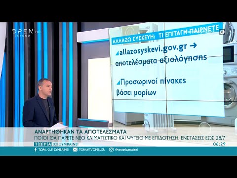 Αλλάζω συσκευή: Τι επιταγή παίρνετε – Αναρτήθηκαν τα αποτελέσματα | Τώρα ό,τι συμβαίνει | OPEN TV