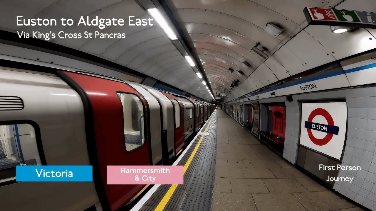 London Underground First Person Journey: Euston to Aldgate East via King's Cross St Pancras