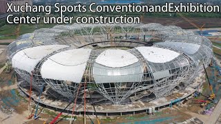 The Sports Exhibition Center in Xuchang City, Henan Province, under construction正在建設中的河南許昌市體育會展中心
