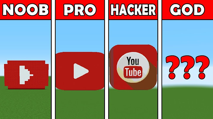 Pixel Art (NOOB vs PRO vs HACKER vs GOD) YouTube Logo in Minecraft