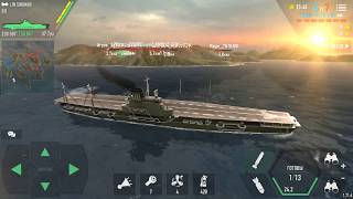 Battle of Warships: SHINANO GAMEPLAY. Морской бой. Авианосец Синано.