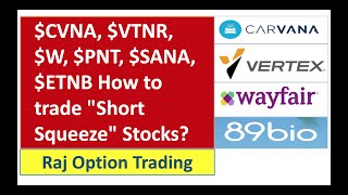 $CVNA, $VTNR, $W, $PNT, $SANA, $ETNB How to trade &quot;Short Squeeze&quot; Stocks?