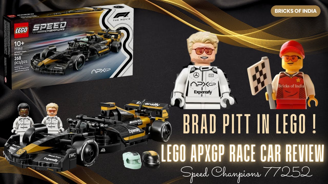 BRAD PITT in LEGO?! The RAREST Speed Champions F1 Set Review 77252 APXGP Race car Hollywood F1 Lego