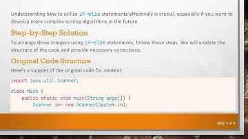 Arranging 3 Integers in Ascending Order in Java Using If-Else Statements