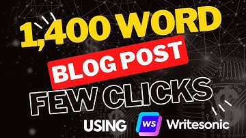 Writesonic Tutorial - Write a 1400 Word Blog Post Fast With Just A Few Clicks