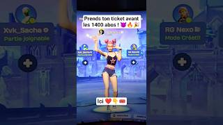 Prends ton ticket avant les 1400 abos ! 😈🔥🎉 #fortnite #viral #gaming #abonnetoi