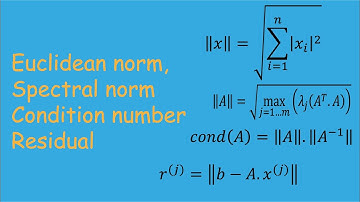 MatLab: The finite volume method (video 02), euclidean norm, spectral norm,condition number,residual