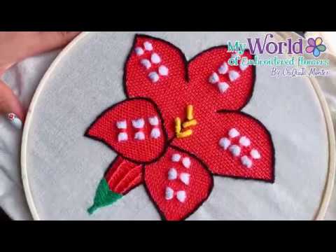 17. Bordado Fantasía Flor de Lili 1 / Hand Embroidery Flower with Fantasy  Stitch - YouTube