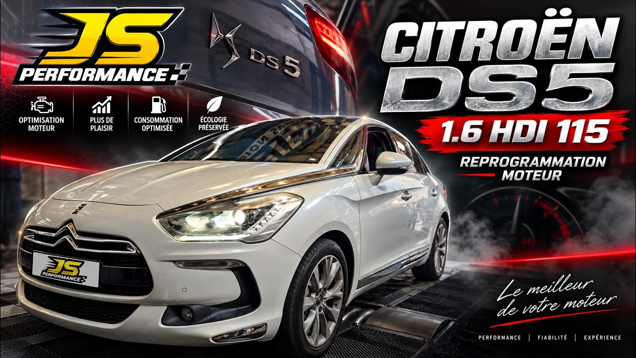 Reprogrammation moteur Citroen DS5 1.6 HDI 115chx by JS PERFORMANCE