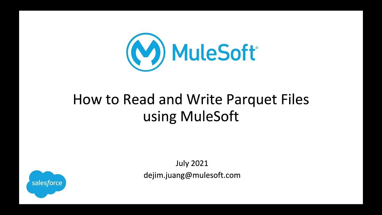 How to Read and Write Parquet Files using MuleSoft YouTube
