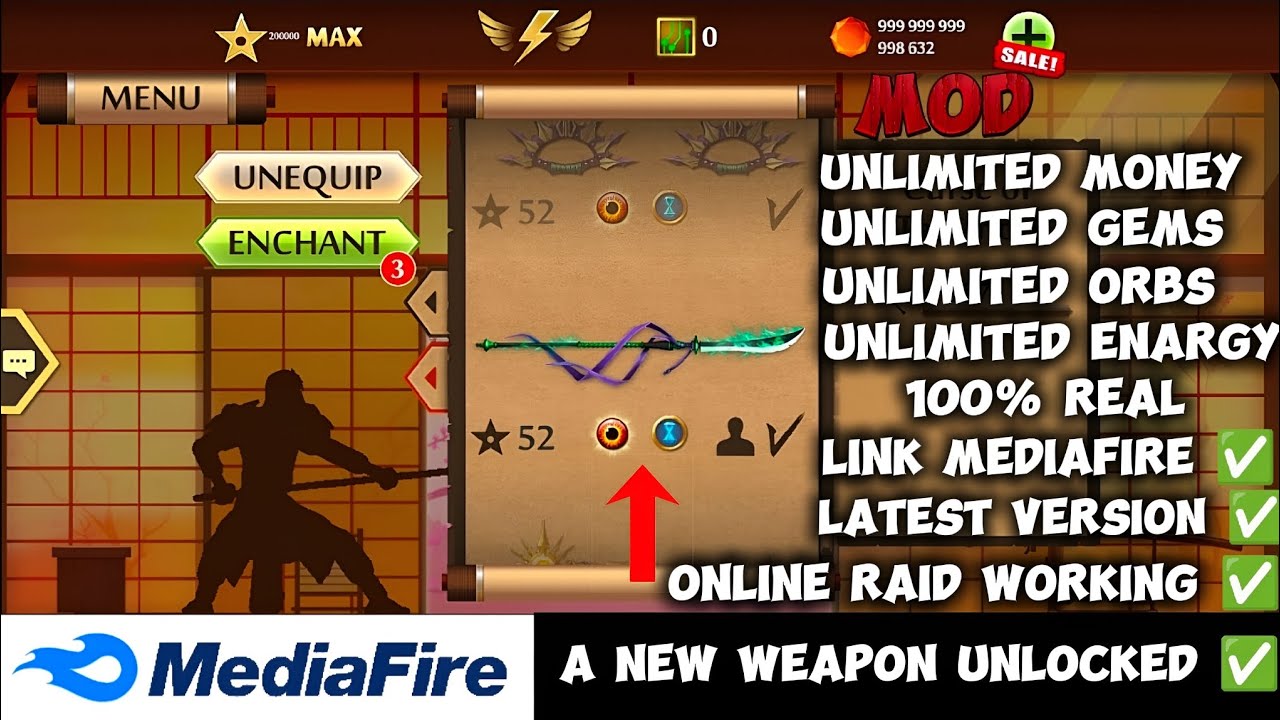 Shadow fight 2 latest version mod apk unlocked new weapon