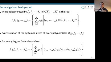 SAC2020 Summer School by Antoine Joux - Polynomial systems of equations ... Part 2/2