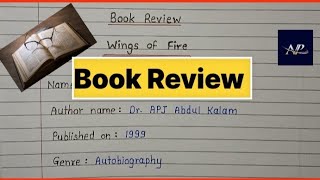 Book review writing- Wings of fire//How to write a book review in english//Non fiction book review📝
