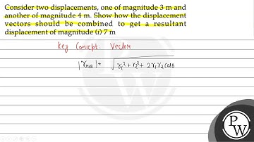 Consider two displacements, one of magnitude \( 3 \mathrm{~m} \) an...