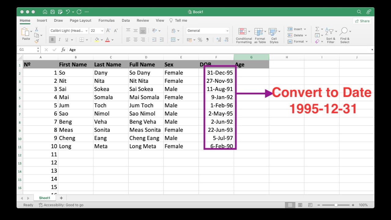 4 Excel How to format date cell in excel - YouTube