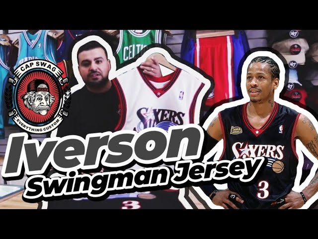 Denver Nuggets #3 Allen Iverson Blue Rainbow Swingman Throwback