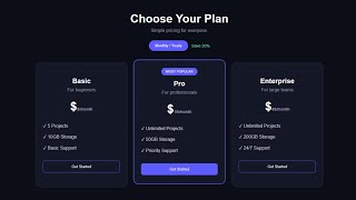Information Build a Modern Pricing Card UI with HTML CSS & JavaScript Guide