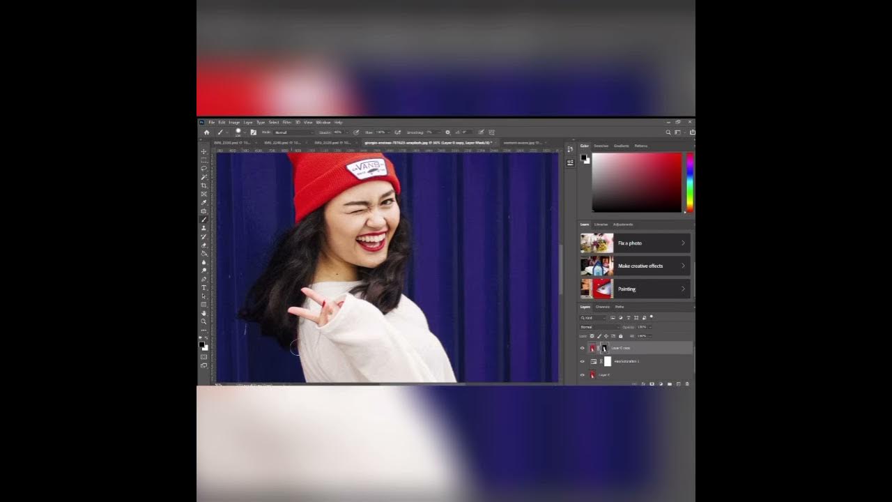 Уроки в Photoshop как из красного сделать синий - YouTube