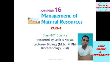 Chapter 16 Part- 4: Management of natural Resources Class 10th Science