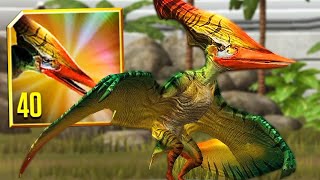 PTERANODON GEN 2 MAX LEVEL 40 FEEDING & BATTLE | NEW Pterosaur Unlocked 🦢 Jurassic World: The Game