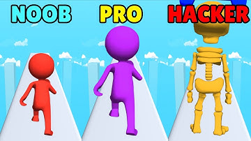 NOOB vs PRO vs HACKER in Fall Race 3D