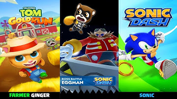 Talking Tom Gold Run VS Sonic Dash Gameplay 