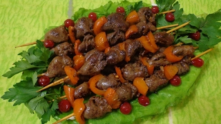 Шашлычок из куриных сердечек с начинкой на сковороде. Быстро, недорого, вкусно! Шашлычок из куриных сердечек с начинкой на сковороде. Быстро, недорого, вкусно!