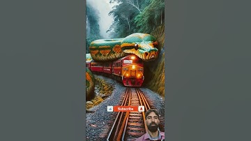 Nature Exploration | Giant python onthe train video #shortvideo #nature#trandingshorts #snake #ai❤️