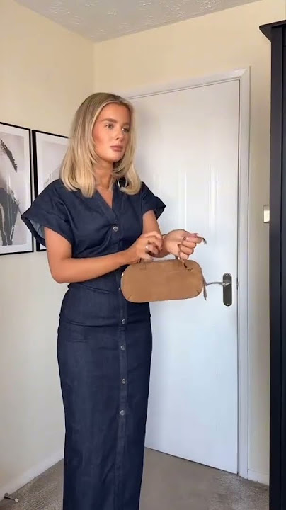 ETJ 2025 frat Spring New 1975 series denim MIDI dress