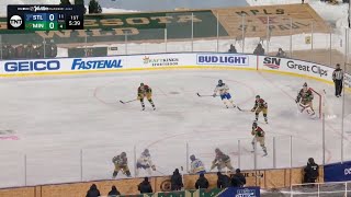The sound of hockey game. NHL Winter Classic. Blues vs Wild. January 1, 2022