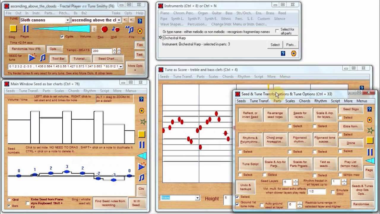 Play Fractal Tunes, and Create New Ones - Intricate as Snowflakes - with Tune Smithy