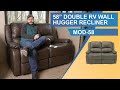 RecPro Charles 58" Double RV Wall Hugger Recliner Sofa RV Loveseat