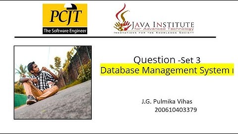 Question Set 03 | Database Management System | Java Institute