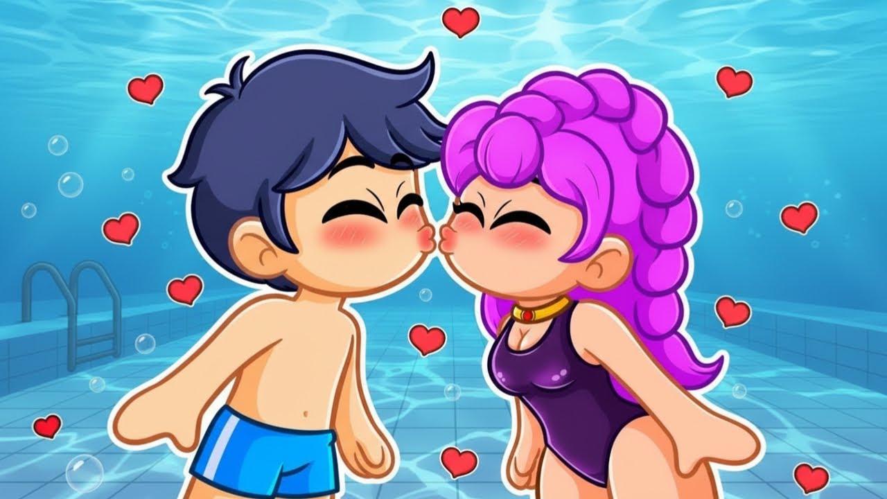 Jinu and Rumi kissed at the pool party in Roblox! KPop Demon Hunters