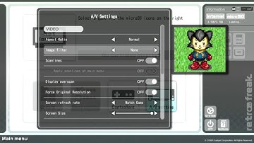 Cyber Gadget Retro Freak: Settings