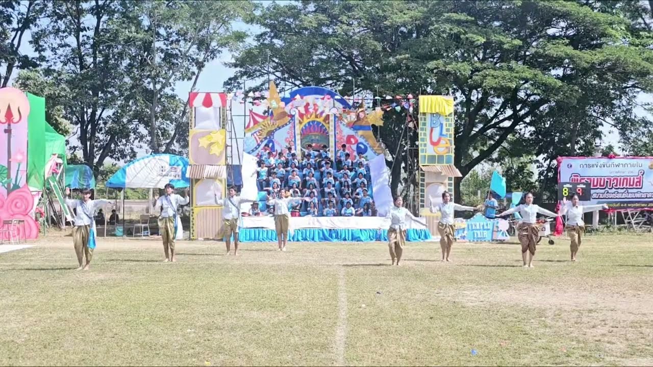 การแสดงโชว์เชียร์เต็มรูปแบบ - คณะสีฟ้า - โรงเรียนชื่นชมพิทยาคาร การแข่งขันกีฬาภายใน ปีการศึกษา 2567