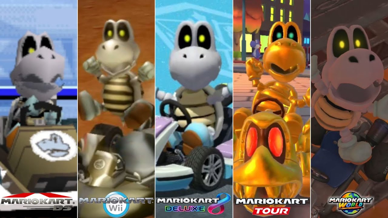 Evolution Of Dry Bones Characters In Mario Kart Games [2005-2025] - YouTube