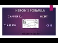 #CBSE #NCERT Exercise 12.1 Q.No. 6 HERON'S FORMULA FOR CLASS 9TH (CHAPTER 12) CBSE
