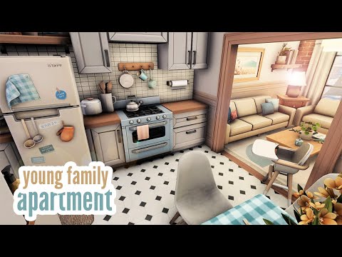 young family apartment \\ The Sims 4 CC speed build