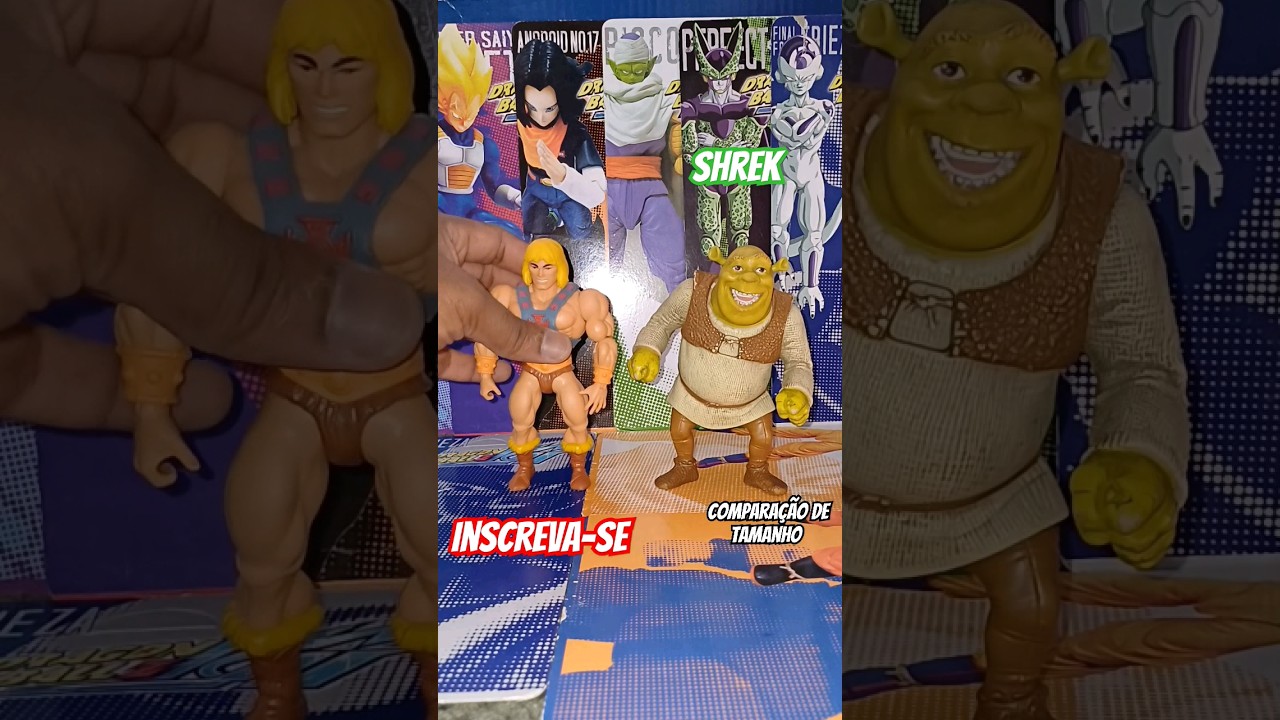 SHREK Disney MC Donald's comparativo de tamanho com outras figuras 