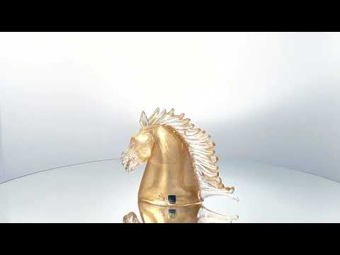 BUCEFALO testa di cavallo in oro e cristallo Video