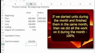 Process Costing - No Beginning Inventory - Part 1