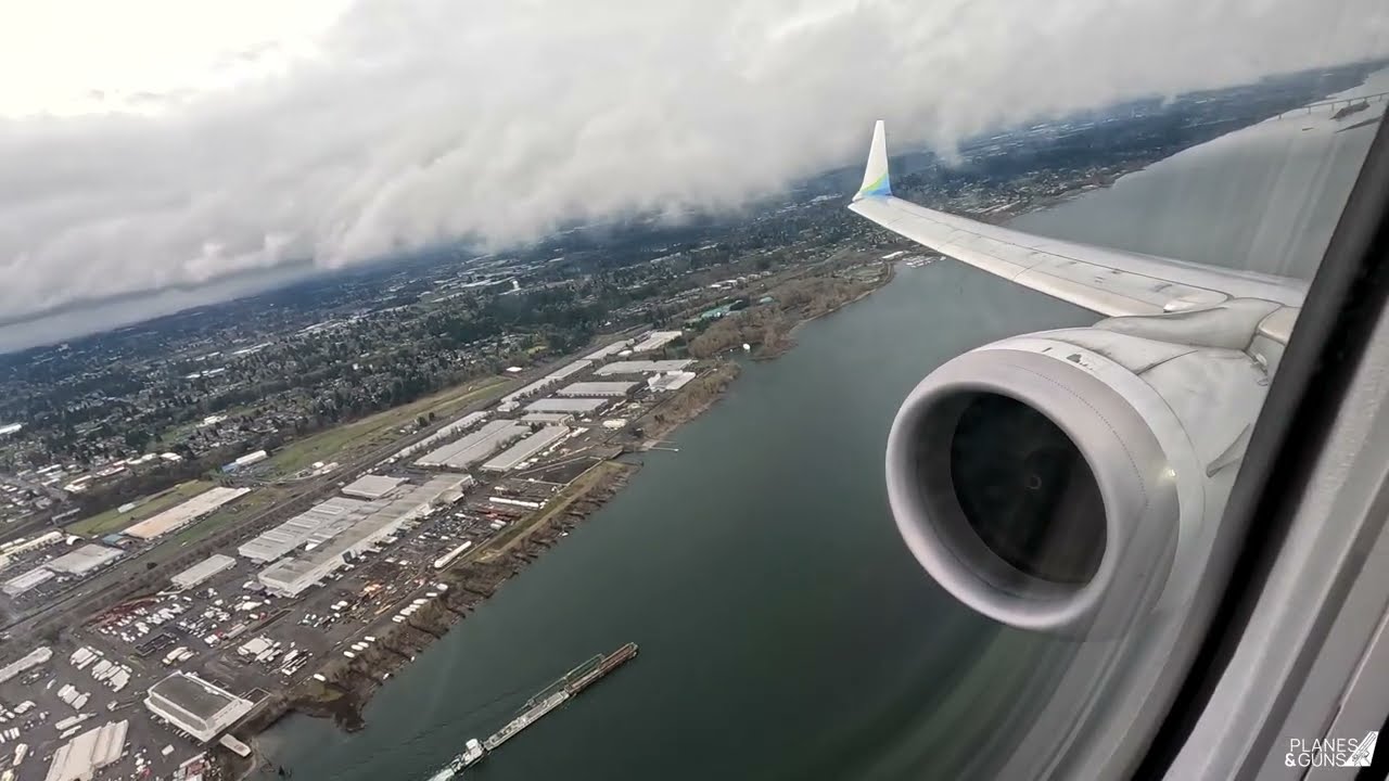 Alaska Airlines AS565 Boeing 737 MAX-9 First Class 4k Takeoff Portland Oregon W/ATC